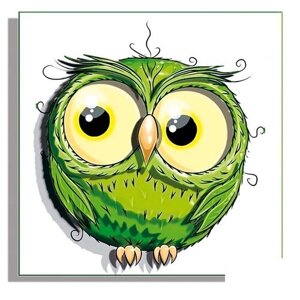Папертоль «Совушка» зеленая, Магия хобби, 12x12 см