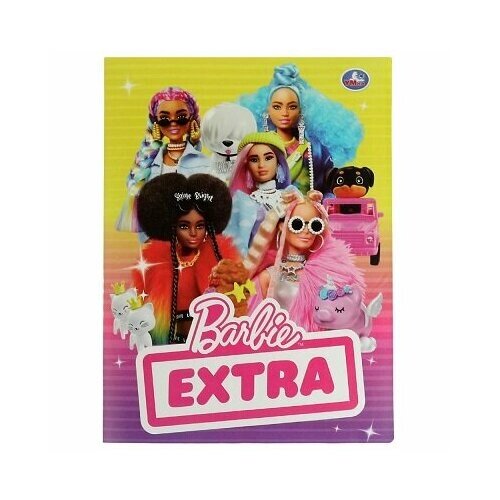 Папка для бумаг барби с 10 вкладышами А4, barbie extra от компании М.Видео - фото 1