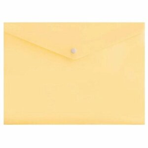 Папка-конверт на кнопке А4 180 мкм , полупрозрачная, жёлтая ваниль, 10 шт.