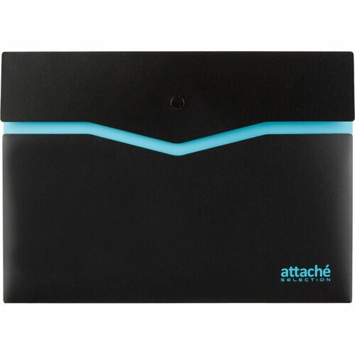 Папка-конверт на кнопке Attache Selection Black&Blue, А4 от компании М.Видео - фото 1