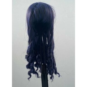 Парик для БЖД кукол DollGa Wig W117 (с длинными локонами, синий, размер 6-6,5 дюймов/15-16,5 см)
