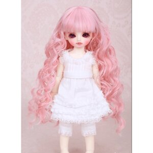 Парик Luts CDW-45 For Honey Delf (Волнистый парик розовый размер 15-18 см для кукол Латс)