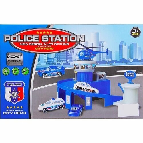 Парковка Полицейская станция + 2 металлические машины от компании М.Видео - фото 1