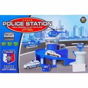 Парковка Полицейская станция + 2 металлические машины