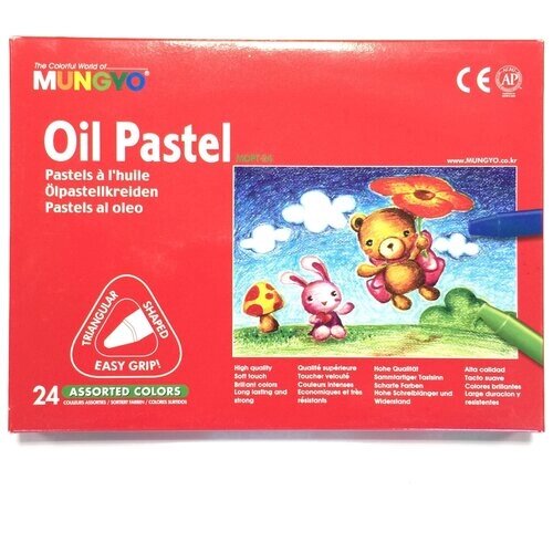 Пастель масляная Mungyo Oil Pastel трехгранная для начинающих 24 цвета от компании М.Видео - фото 1