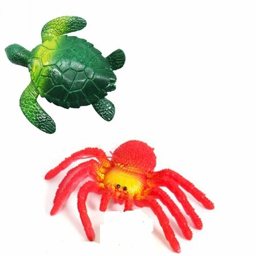 Паук и черепаха резиновая 2 шт игрушка паук антистресс черепаха фигурка от компании М.Видео - фото 1
