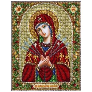Паутинка Набор для вышивания бисером Пресвятая Богородица Умягчение злых сердец 20 х 25 см (Б-1096) разноцветный