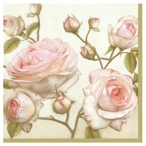 PAW Decor Collection SDL085000 Салфетка трехслойная для декупажа "Прелестные розы" 33 x 33 см
