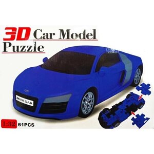 Пазл 3D ABtoys Модель автомобиля 61 деталь, масштаб 1:32 - Ba2618-Blue