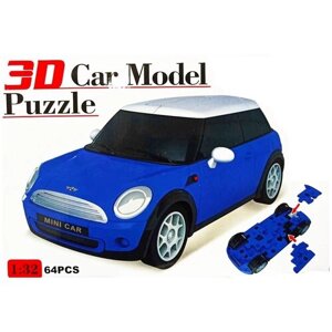 Пазл 3D ABtoys Модель автомобиля 64 детали, масштаб 1:32 - Ba2616-Blue