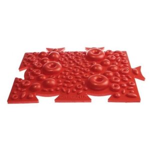 Пазл массажного коврика с различными зонами воздействия Арт. 1004 красный, размер 1 элемента 290 на 220 мм