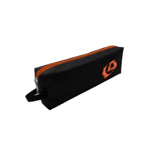 Пенал Lamark на 1 отделение, 21х7х3,5 см, с ручкой, черный, молния и лого оранжевые, PB0028-OR