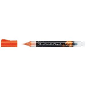 Pentel Маркер-кисть с подкачкой чернил Dual Metallic Brush, orange/metallic yellow