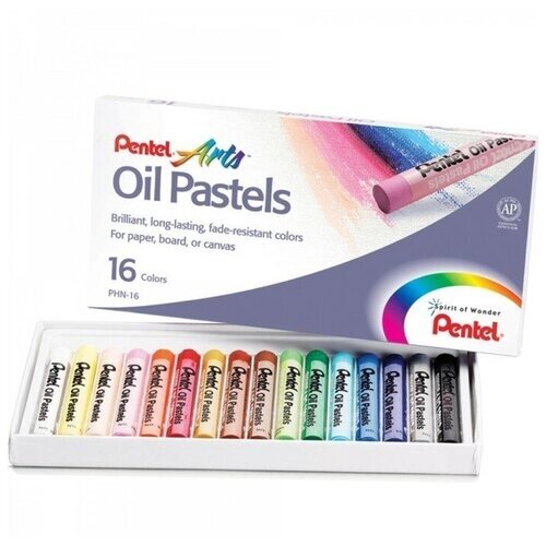 Pentel Пастель масляная, 16 цветов, Pentel, 8/60 мм, в картоне от компании М.Видео - фото 1