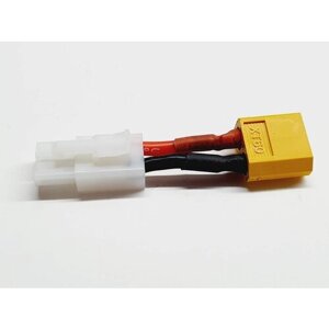 Переходник TAMIYA plug на XT60 (папа / мама) 141 разъем KET-2P L6.2-2P Тамия на ХТ60 желтый XT-60 адаптер штекер силовой провод коннектор запчасти