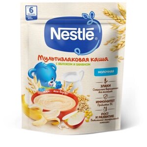 Каша молочная мультизлаковая с яблоком и бананом Nestlé с 6 мес 200г в Москве от компании М.Видео
