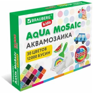 Аквамозаика Aqua Pixels 30 цветов 12000 бусин, с трафаретами, инструментами, аксессуарами, Brauberg, 664917 в Москве от компании М.Видео