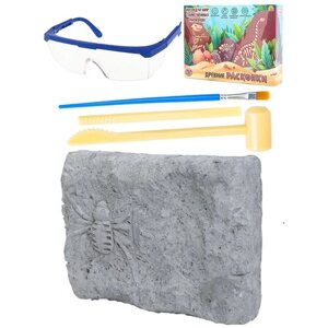 Набор археолога "Паук"(камень,4 инструмента, книжка, очки, маска, в коробке) (Арт. И-5869)