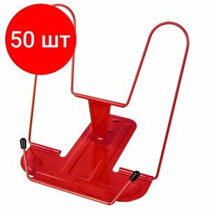 Комплект 50 шт, Подставка для книг и учебников BRAUBERG LINE+, металлическая, красная, европодвес, 238070 в Москве от компании М.Видео