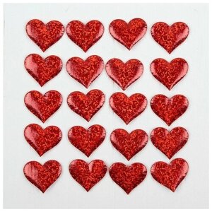 Сердечки декоративные, набор 20 шт, размер 1 шт: 3,5x2,5 см, цвет красный в Москве от компании М.Видео