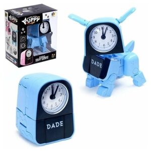 Робот-часы "Щенок", трансформируется в будильник, работает от батареек, цвет голубой в Москве от компании М.Видео