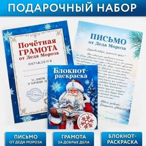Подарочный набор: блокнот-раскраска, грамота, письмо от Дедушки Мороза «Новогодняя сказка» в Москве от компании М.Видео