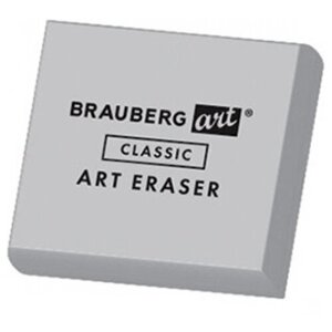 Ластик-клячка художественный BRAUBERG ART "CLASSIC" 40х36х10 мм, супермягкий, серый, 228064 в Москве от компании М.Видео