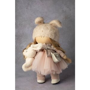 Авторская кукла " Малышка с зайкой" ручная работа, текстильная, интерьерная в Москве от компании М.Видео