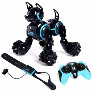 Робот-собака "Кибер пёс", световые и звуковые эффекты, работает от аккумулятора, цвет чёрный в Москве от компании М.Видео