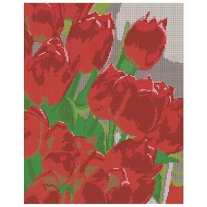 Набор для вышивания чешским бисером Вышивочка Красные тюльпаны 30х38 в Москве от компании М.Видео