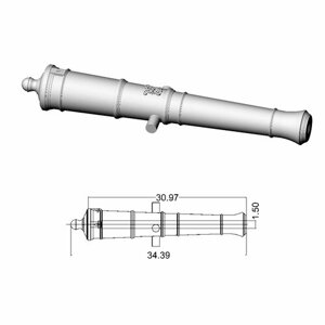 Ствол пушки тип Armstrong (6 фунтов), герб Георг 3, длина 34,4 мм, М. 1:64, 2 шт в Москве от компании М.Видео