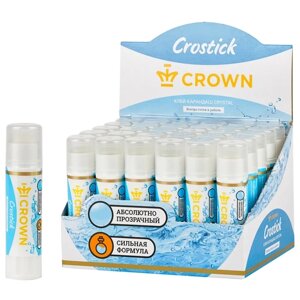 Клей-карандаш Crown "Crystal", 08г, кристально-чистый, ПВП, 30 шт. в упаковке в Москве от компании М.Видео