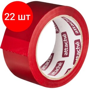 Комплект 22 штук, Клейкая лента упаковочная ATTACHE 48мм х 66м 45мкм красный в Москве от компании М.Видео