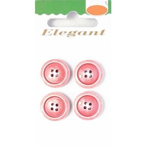 Пуговицы ELEGANT, 18 мм, пластиковые, круглые, розовые, 4 шт, 1 упаковка в Москве от компании М.Видео