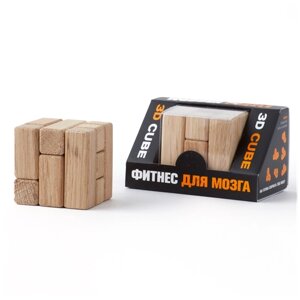 Головоломка / пазлы / "Кубик 3х3" 3D Головоломка для взрослых и детей / Развивающая деревянная игрушка / объёмный пазл в подарок в Москве от компании М.Видео