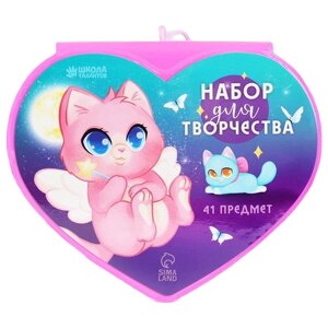Набор для рисования «Волшебный котик» в форме сердца, 41 предмет в Москве от компании М.Видео