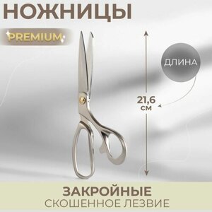 Ножницы закройные Premium, скошенное лезвие, 8,5", 21,6 см, цвет серый в Москве от компании М.Видео