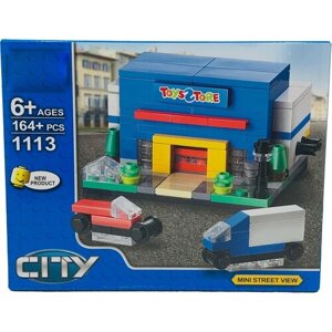 Конструктор город / Конструктор Cities City Mini street 'Мини магазин игрушек', 164 детали / Совместим с другими конструкторами в Москве от компании М.Видео