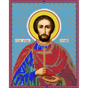 Вышивка бисером иконы Святой Евгений 19*24 см в Москве от компании М.Видео
