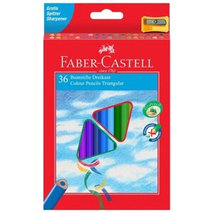 Faber-Castell Карандаши цветные трехгранные c точилкой 36 цветов (120536) в Москве от компании М.Видео