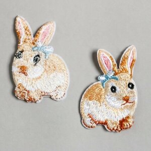 Декор для творчества текстиль вышивка "Кролик с бантиком на ушке" 3,8х5 см в Москве от компании М.Видео