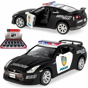 Металлическая машинка игрушка 1:36 2009 Nissan GT-R R35 (Ниссан ГТР) Полицейская 13 см, инерционная в Москве от компании М.Видео