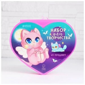 Набор для рисования Волшебный котик в форме сердца, 41 предмет в Москве от компании М.Видео