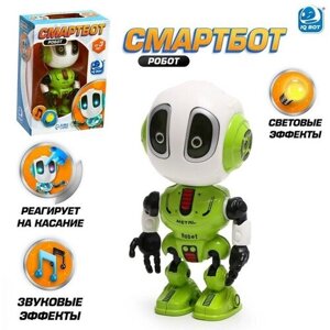 Робот «Смартбот», реагирует на прикосновение, световые и звуковые эффекты, цвета зелёный в Москве от компании М.Видео