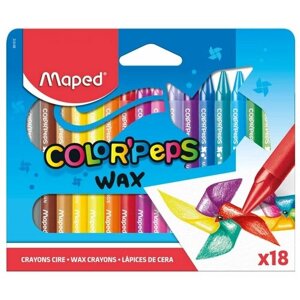 Мелки восковые 18 цветов, Maped Color Peps Wax в Москве от компании М.Видео