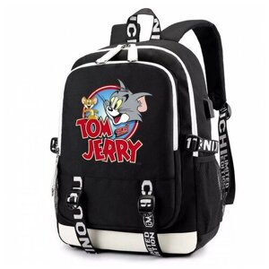 Рюкзак Том и Джерри (Tom and Jerry) черный с USB-портом №2 в Москве от компании М.Видео