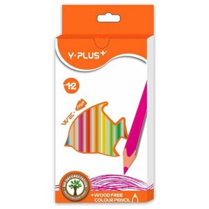 Набор пластиковых цветных карандашей Y-Plus WE-FISH 12ЦВ. Дисплей в Москве от компании М.Видео