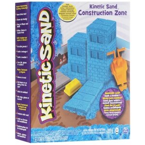 Kinetic Sand 71417 Кинетический песок Игровой набор с формочками Construction Zone (синий) 285 г