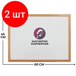 Комплект 2 штук, Доска магнитно-маркерная 45х60 Attache Wood дерев. рама в Москве от компании М.Видео