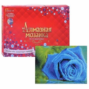 Алмазная мозаика Рыжий кот классическая "Синяя роза" c подрамником, с полным заполнением, 17 цветов, 22*32 см (AC22070) в Москве от компании М.Видео